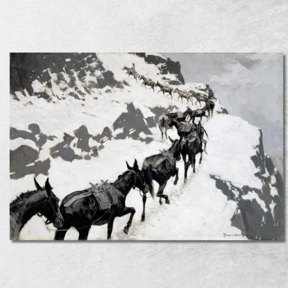 Il Branco Di Muli Frederic Remington frm55 quadro stampato su tela