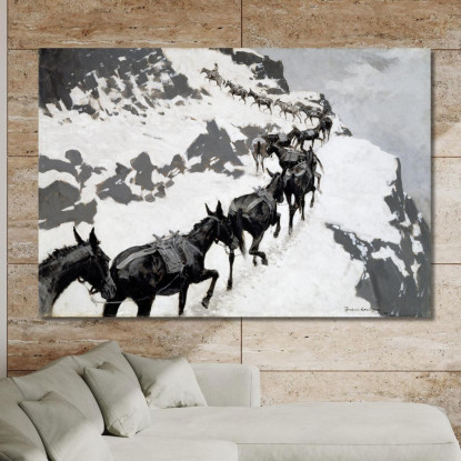 Il Branco Di Muli Frederic Remington frm55 quadro stampato su tela