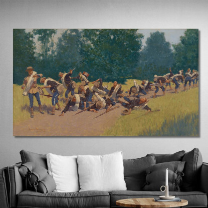 L'Urlo Della Scheggia A San Juan Hill Frederic Remington frm60 quadro stampato su tela