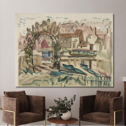 Sul Fiume Severn Frances Hodgkins fhd20 quadro stampato su tela
