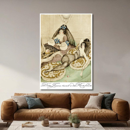 Sui Tacchi Rossi Pl 10 Gerda Wegener gwg34 quadro stampato su tela