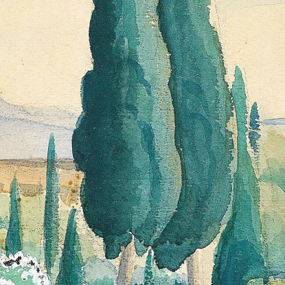 Vista Del Paesaggio Marocchino Nei Pini In Primo Piano Gerda Wegener gwg37 quadro stampato su tela
