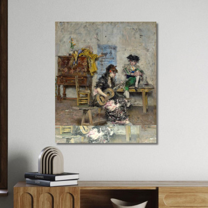 Chitarrista Giovanni Boldini gbd24 quadro stampato su tela