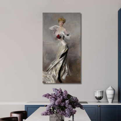 Ritratto Della Contessa Zichy Giovanni Boldini gbd55 quadro stampato su tela