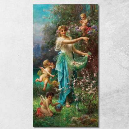 Allegoria Della Primavera Con Cupido Hans Zatzka hzt9 quadro stampato su tela