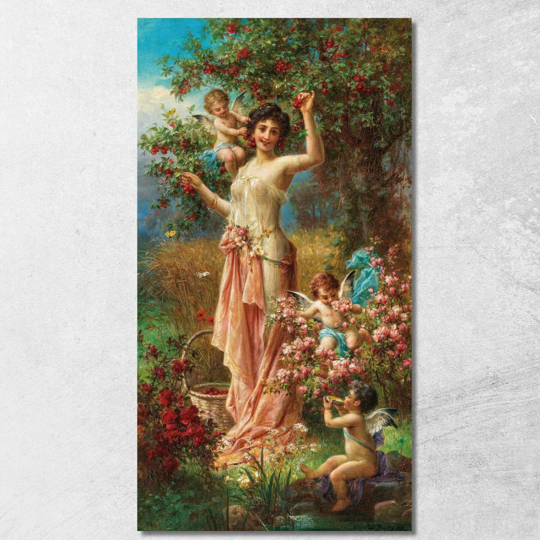 Un'Allegoria Dell'Estate Con Messaggeri D'Amore Hans Zatzka hzt10 quadro stampato su tela Un'Allegoria Dell'Estate Con Messaggeri D'Amore Hans Zatzka hzt10 quadro stampato su tela