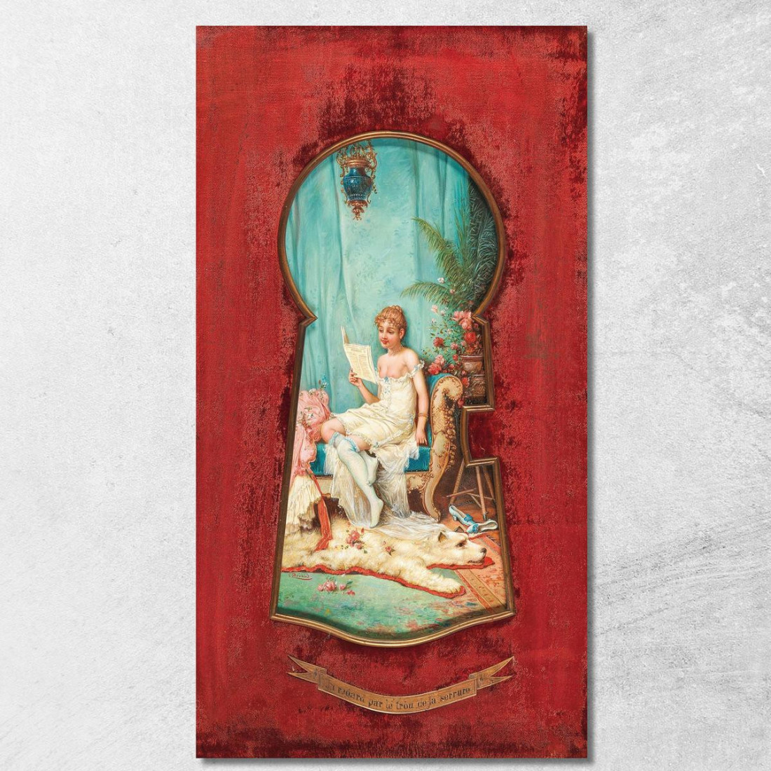 Guardare Dal Buco Della Serratura 2 Hans Zatzka hzt17 quadro stampato su tela Guardare Dal Buco Della Serratura 2 Hans Zatzka hzt17 quadro stampato su tela