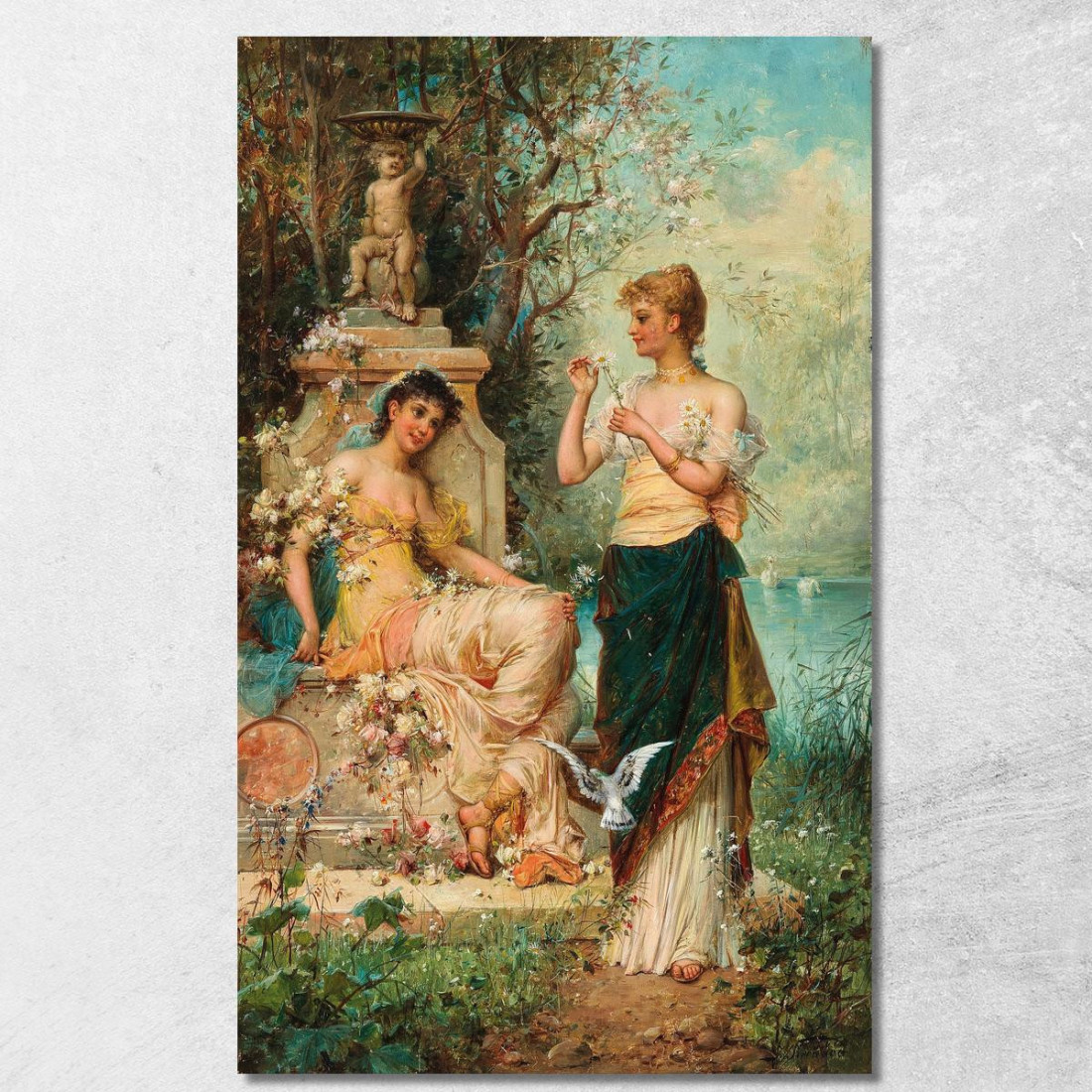 Lui Mi Ama Non Mi Ama Hans Zatzka hzt25 quadro stampato su tela Lui Mi Ama Non Mi Ama Hans Zatzka hzt25 quadro stampato su tela