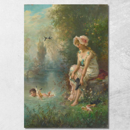 Amore In Riva Al Fiume Hans Zatzka hzt31 quadro stampato su tela