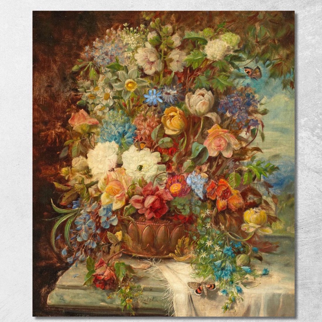 Fiori Estivi Su Una Sporgenza Hans Zatzka hzt44 quadro stampato su tela Fiori Estivi Su Una Sporgenza Hans Zatzka hzt44 quadro stampato su tela