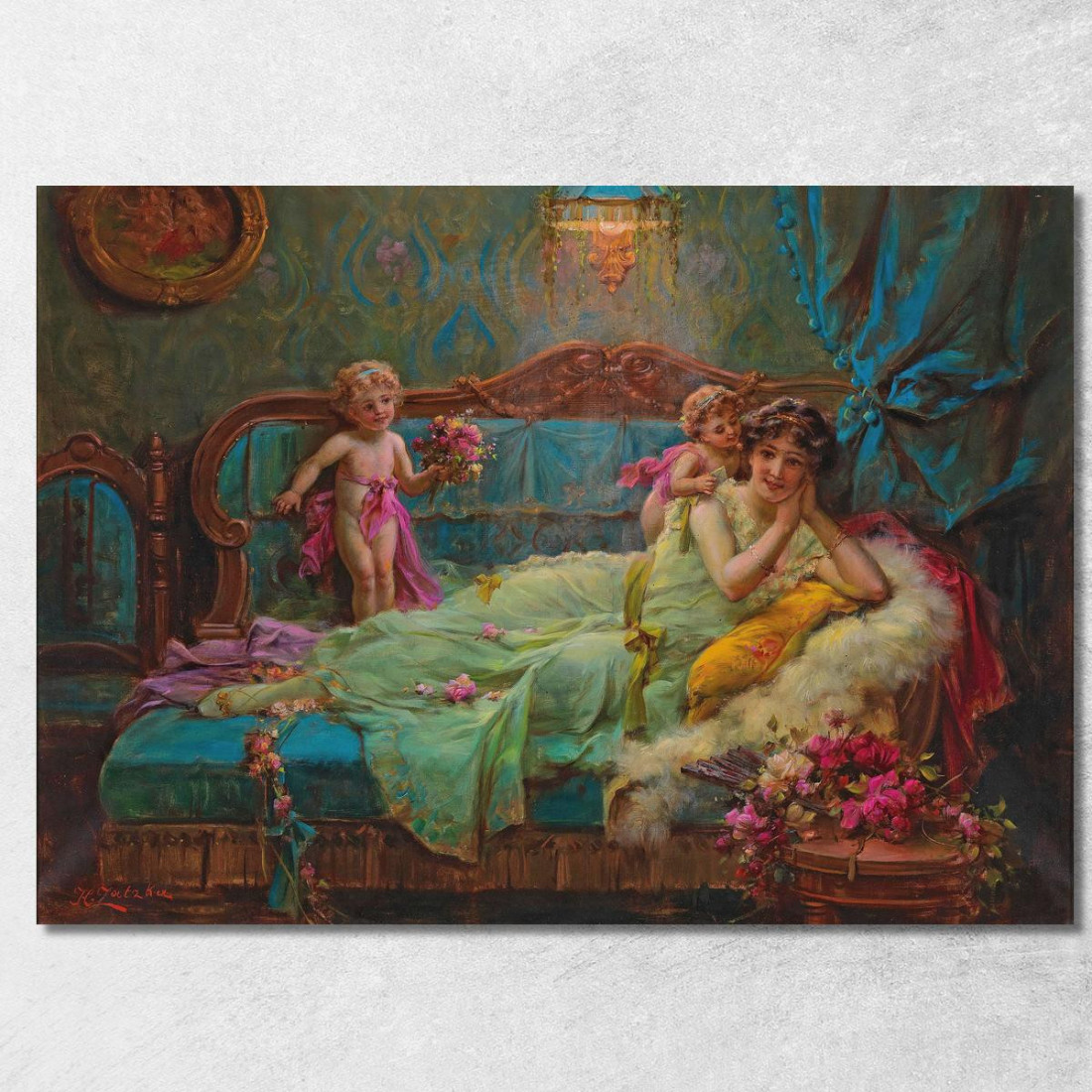 Cari Saluti Eder Riebesboten Hans Zatzka hzt46 quadro stampato su tela Cari Saluti Eder Riebesboten Hans Zatzka hzt46 quadro stampato su tela