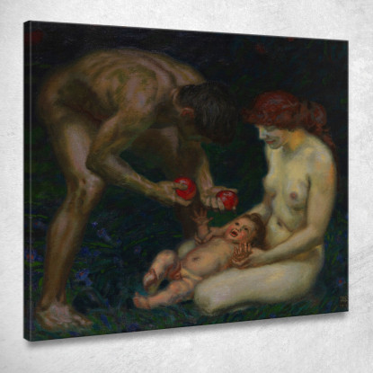 Adamo Ed Eva La Famiglia Franz von Stuck fvs3 quadro stampato su tela