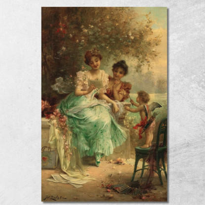 La Lettera D'Amore Hans Zatzka hzt48 quadro stampato su tela