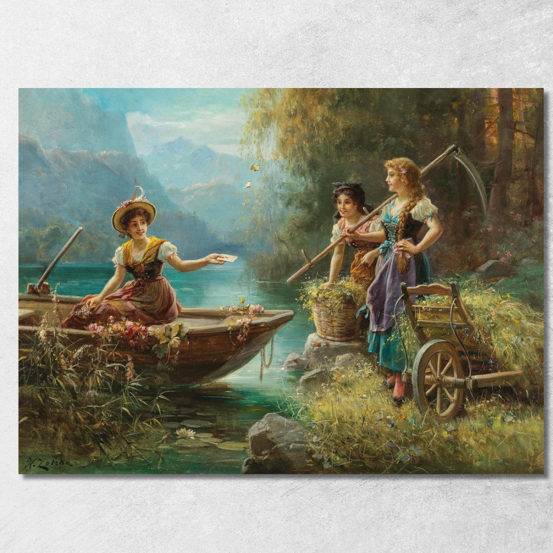 Il Messaggio D'Amore 2 Hans Zatzka hzt49 quadro stampato su tela Il Messaggio D'Amore 2 Hans Zatzka hzt49 quadro stampato su tela