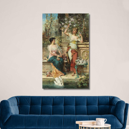 Due Signore In Un Parco Hans Zatzka hzt53 quadro stampato su tela