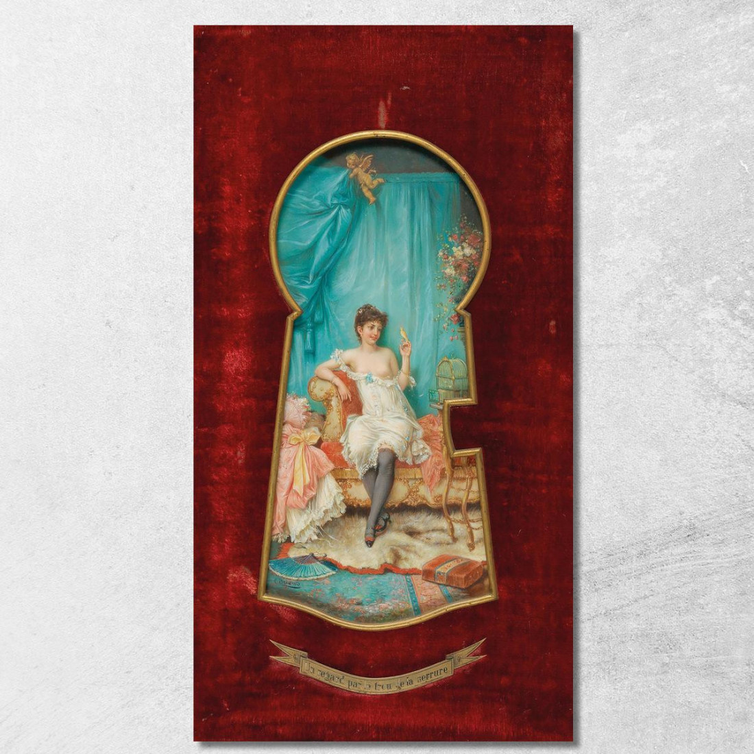 Uno Sguardo Dal Buco Della Serratura Hans Zatzka hzt54 quadro stampato su tela Uno Sguardo Dal Buco Della Serratura Hans Zatzka hzt54 quadro stampato su tela