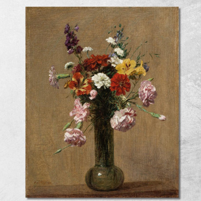 Vari Fiori In Un Vaso Henri Fantin-Latour hft23 quadro stampato su tela