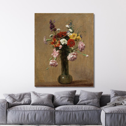 Vari Fiori In Un Vaso Henri Fantin-Latour hft23 quadro stampato su tela