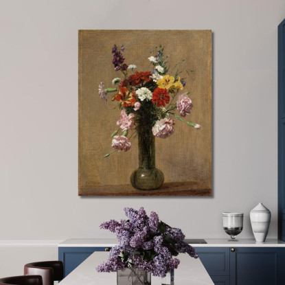 Vari Fiori In Un Vaso Henri Fantin-Latour hft23 quadro stampato su tela