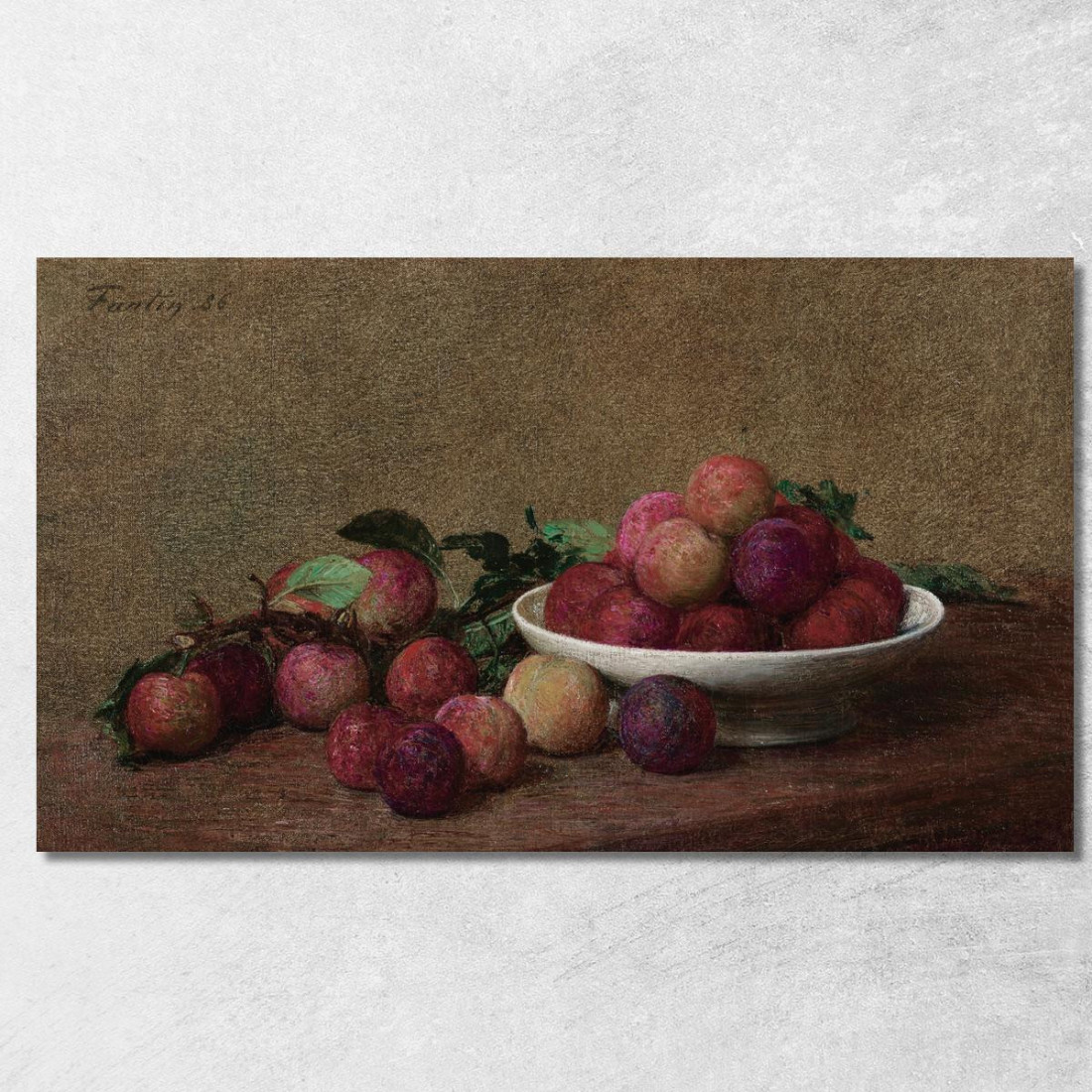 Natura Morta Con Prugne Henri Fantin-Latour hft58 quadro stampato su tela Natura Morta Con Prugne Henri Fantin-Latour hft58 quadro stampato su tela