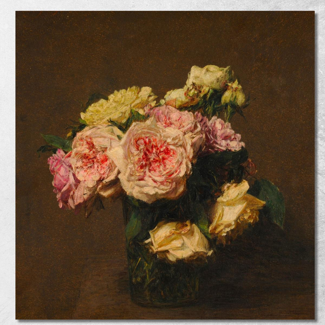 Rose In Un Vaso Di Cristallo Henri Fantin-Latour hft80 quadro stampato su tela Rose In Un Vaso Di Cristallo Henri Fantin-Latour hft80 quadro stampato su tela