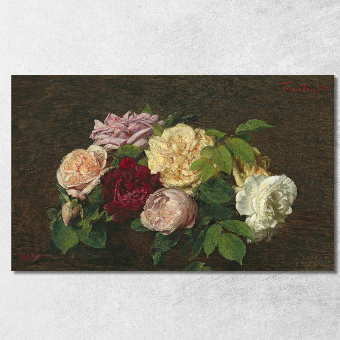 Belle Rose Su Un Tavolo Henri Fantin-Latour hft82 quadro stampato su tela Belle Rose Su Un Tavolo Henri Fantin-Latour hft82 quadro stampato su tela