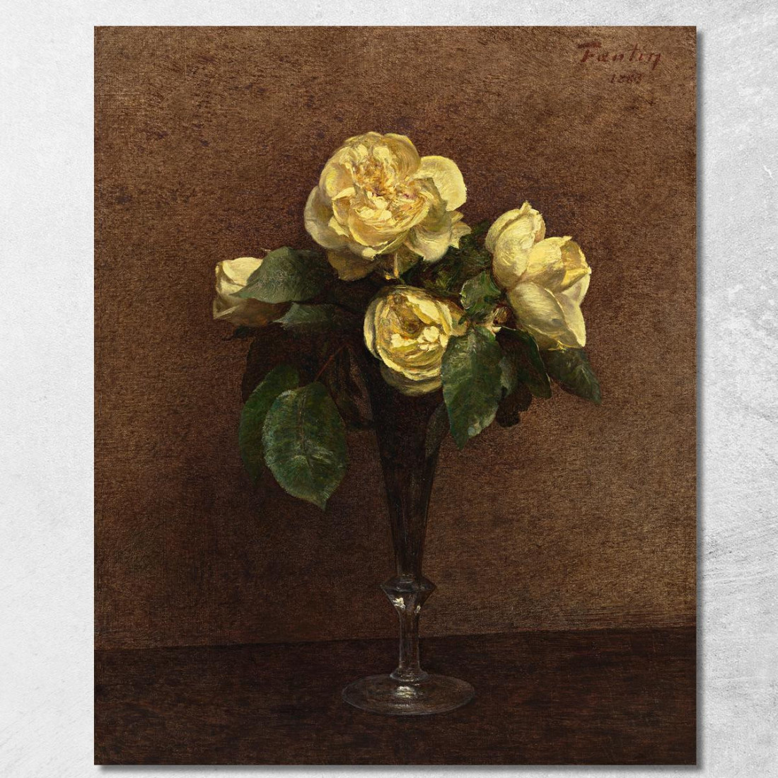 Maresciallo Delle Rose Gialle Niel Henri Fantin-Latour hft88 quadro stampato su tela Maresciallo Delle Rose Gialle Niel Henri Fantin-Latour hft88 quadro stampato su tela
