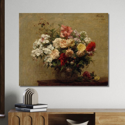 Fiori Estivi Henri Fantin-Latour hft114 quadro stampato su tela