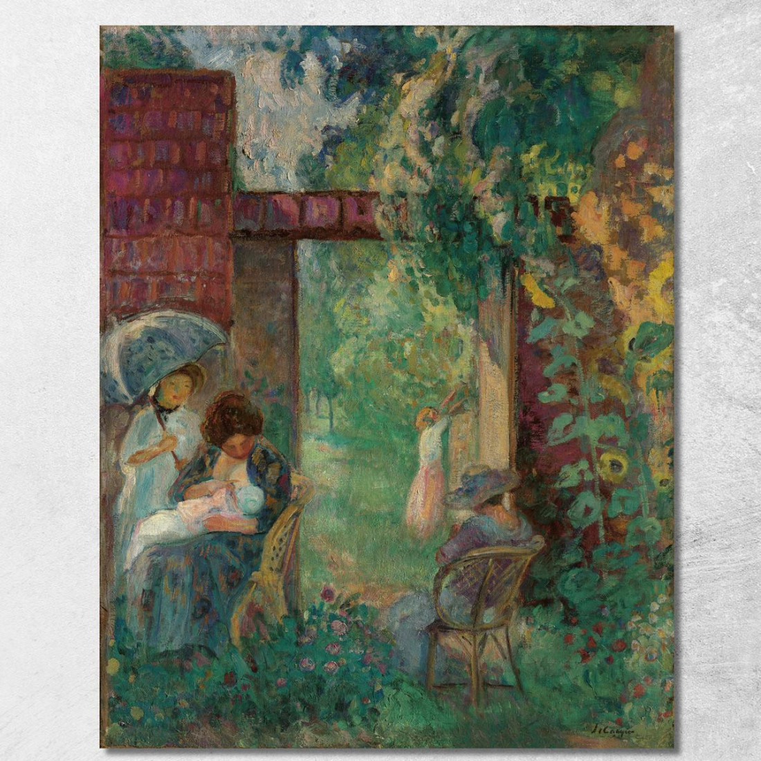 Donne E Bambini In Un Giardino In Estate Henri Lebasque hlb16 quadro stampato su tela Donne E Bambini In Un Giardino In Estate Henri Lebasque hlb16 quadro stampato su tela