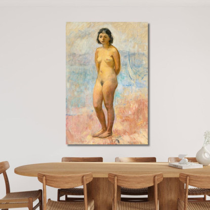 Giovane Ragazza Nuda In Piedi Henri Lebasque hlb21 quadro stampato su tela