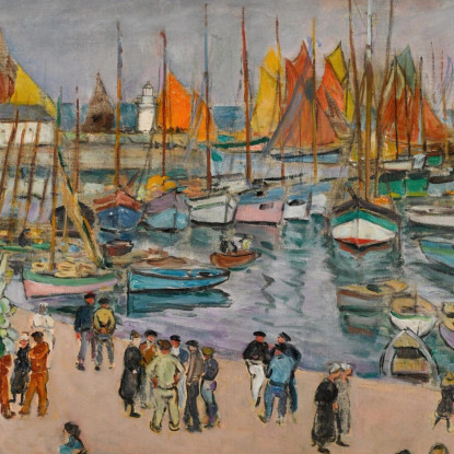 L'Isola Di Yeu Finestra Aperta Sul Porto Henri Lebasque hlb42 quadro stampato su tela