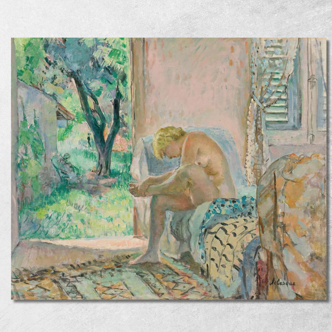 Nudo Seduto Su Un Divano Vicino Alla Finestra Henri Lebasque hlb56 quadro stampato su tela Nudo Seduto Su Un Divano Vicino Alla Finestra Henri Lebasque hlb56 quadro stampato su tela