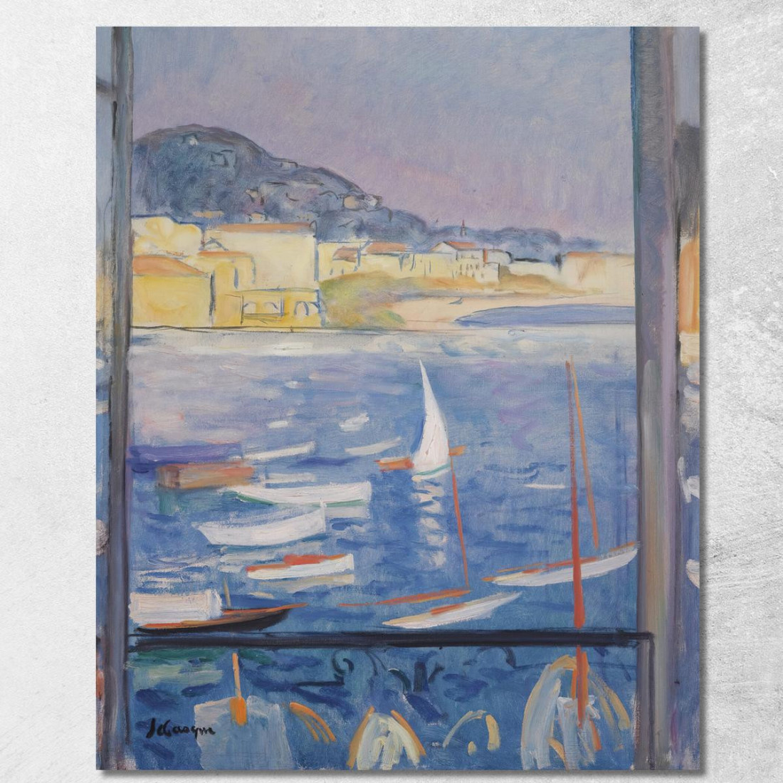 Villefranche-Sur-Mer Finestra Aperta Sul Porto Henri Lebasque hlb72 quadro stampato su tela Villefranche-Sur-Mer Finestra Aperta Sul Porto Henri Lebasque hlb72 quadro stampato su tela