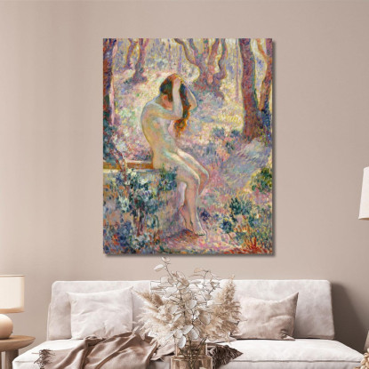 Giovane Nudo Seduto Sul Bordo Di Un Pozzo Henri Lebasque hlb75 quadro stampato su tela