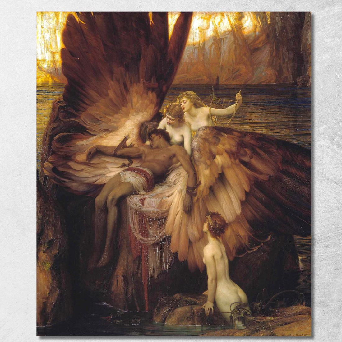 Il Lamento Per Icaro Herbert James Draper hjd15 quadro stampato su tela Il Lamento Per Icaro Herbert James Draper hjd15 quadro stampato su tela